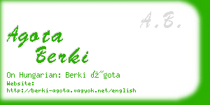agota berki business card